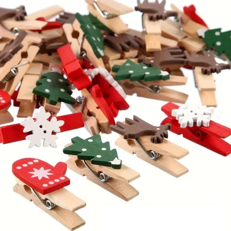 Woodworking Z Clips - 50/100PCS Christmas Wood Clips Craft Clothspins