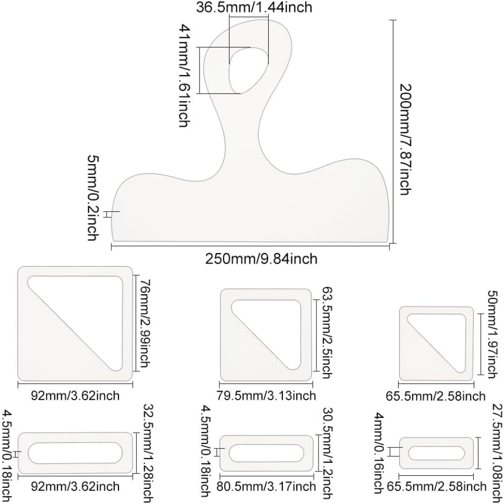 7Pcs Charcuterie Template Acry - огляд і ціна Woodworking Product