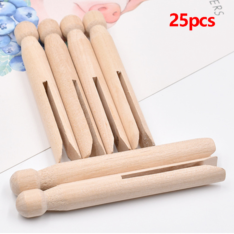 25pcs 11cm Wood Dolly Peg Wood - огляд і ціна Woodworking Z Clips
