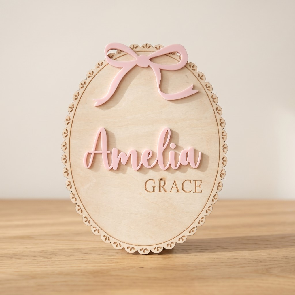 1Pc Custom Bow Lace Edge Baby  - огляд і ціна Woodworking Laser