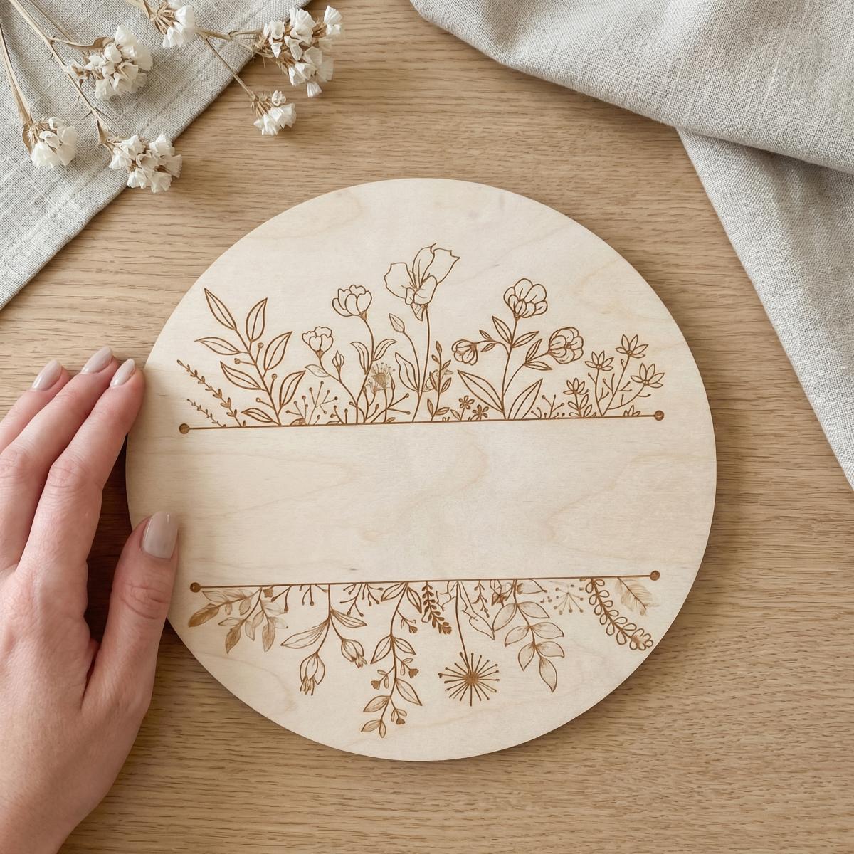 Personalized Floral Round Wood - огляд і ціна Woodworking Laser
