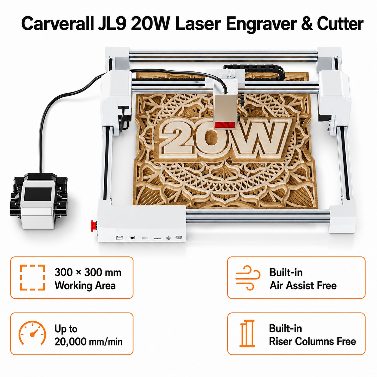 Carverall JL9 20W Laser Engrav - огляд і ціна Woodworking Laser