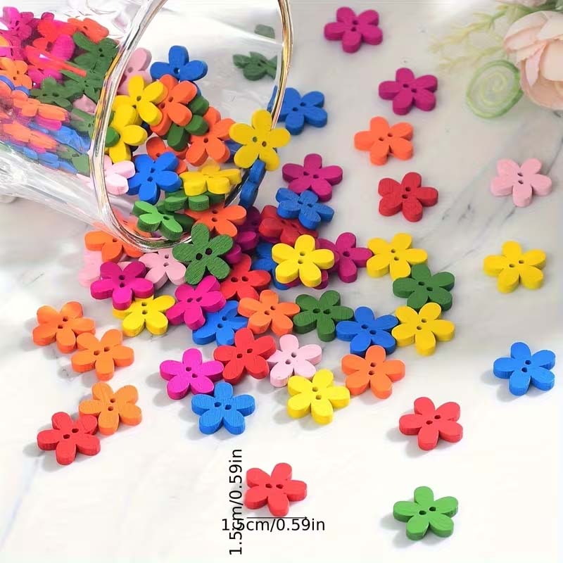 50/100PCS Flower wooden button - огляд і ціна Woodworking Z Clips