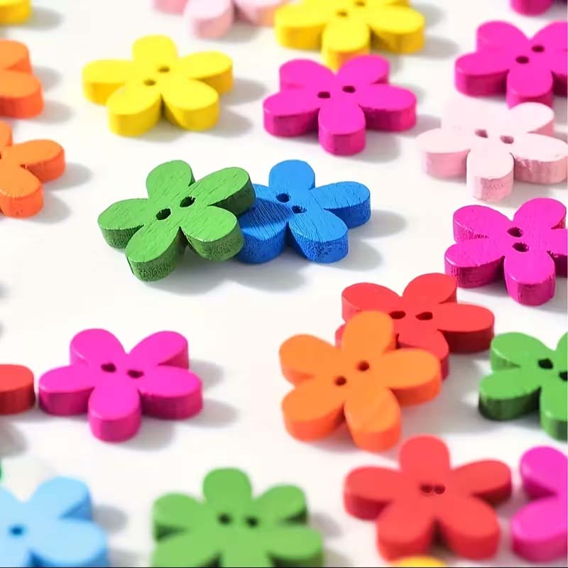 50/100PCS Flower wooden button - огляд і ціна Woodworking Z Clips