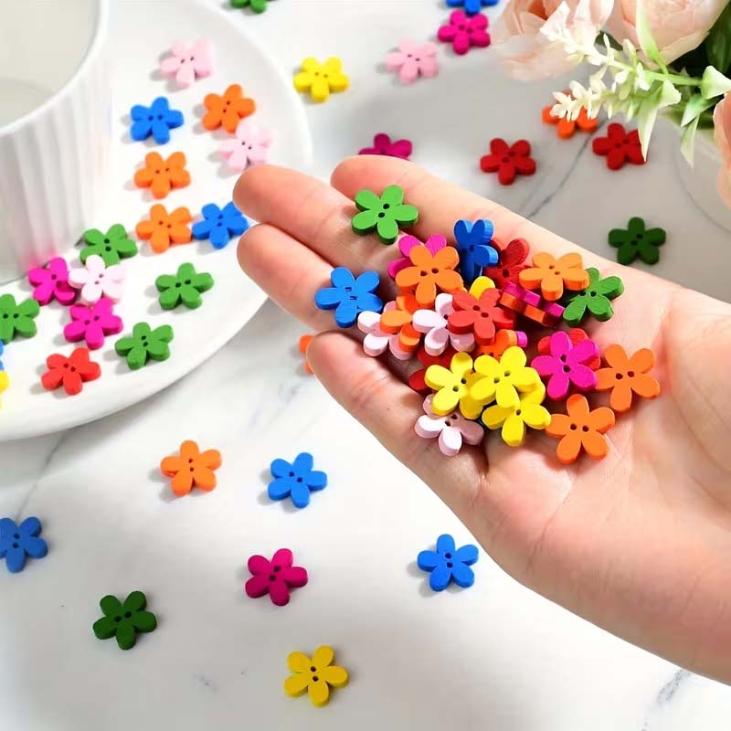 50/100PCS Flower wooden button - огляд і ціна Woodworking Z Clips
